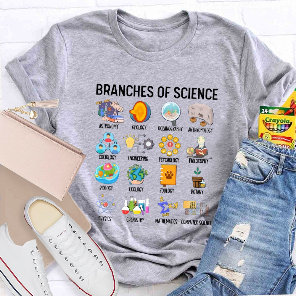Branches Of Science Microscope To Observe The World T-shirt