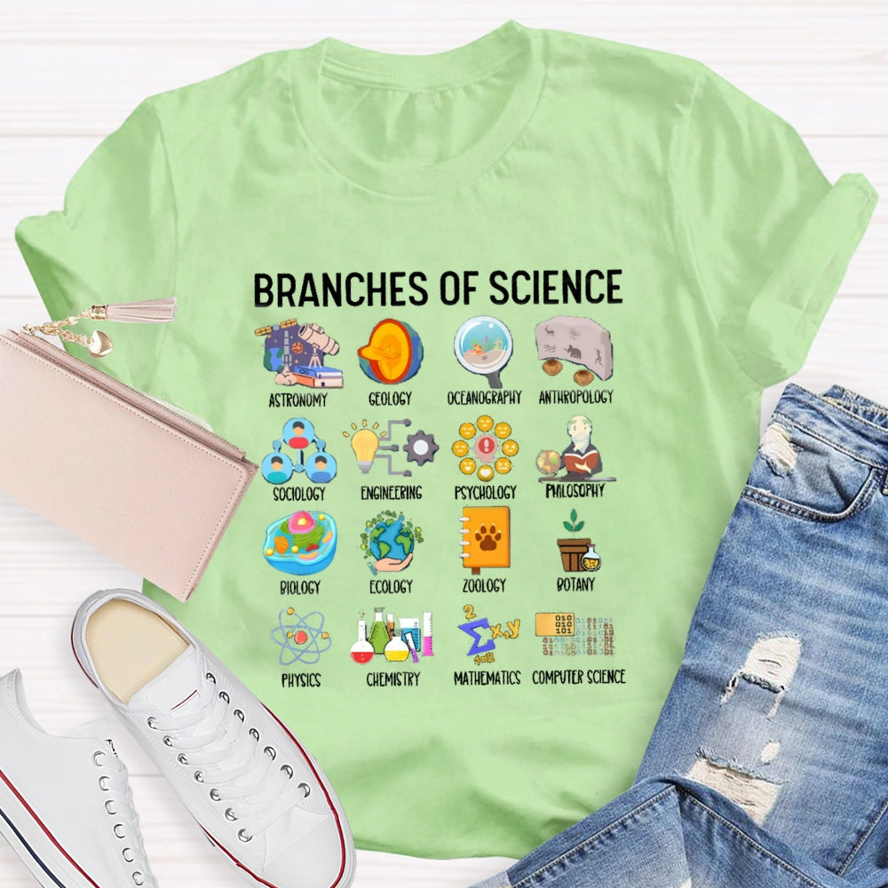 Branches Of Science Microscope To Observe The World T-shirt