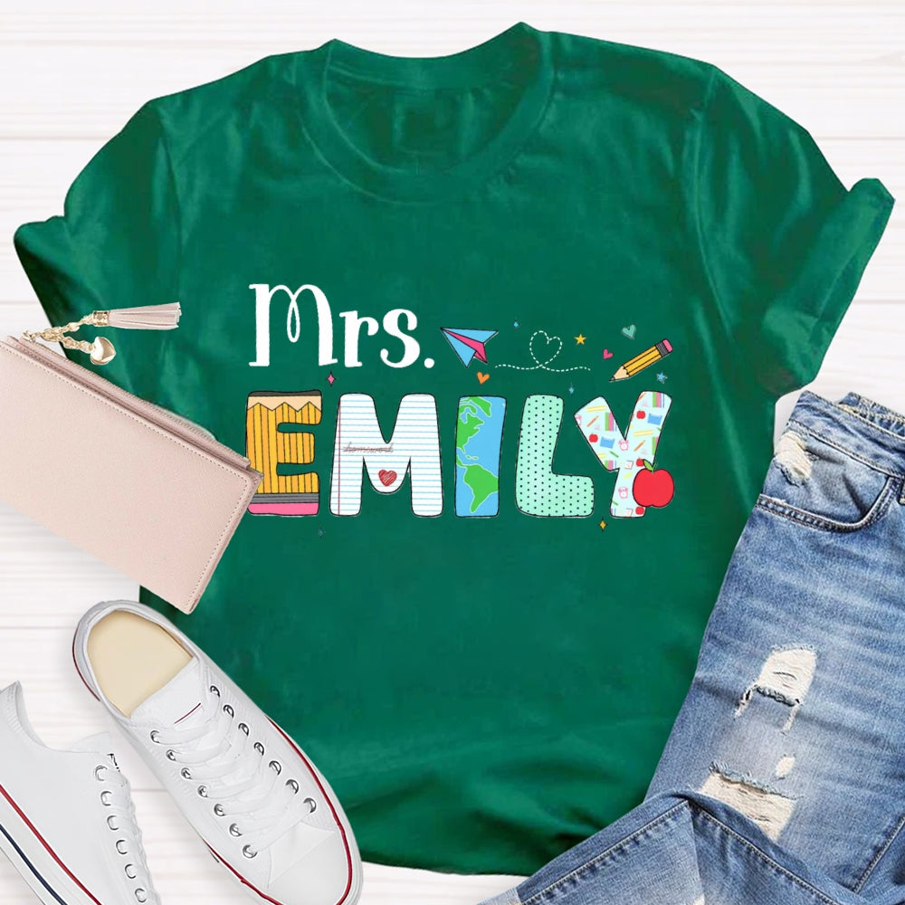 Personalized Name Back To School Emily T-shirt