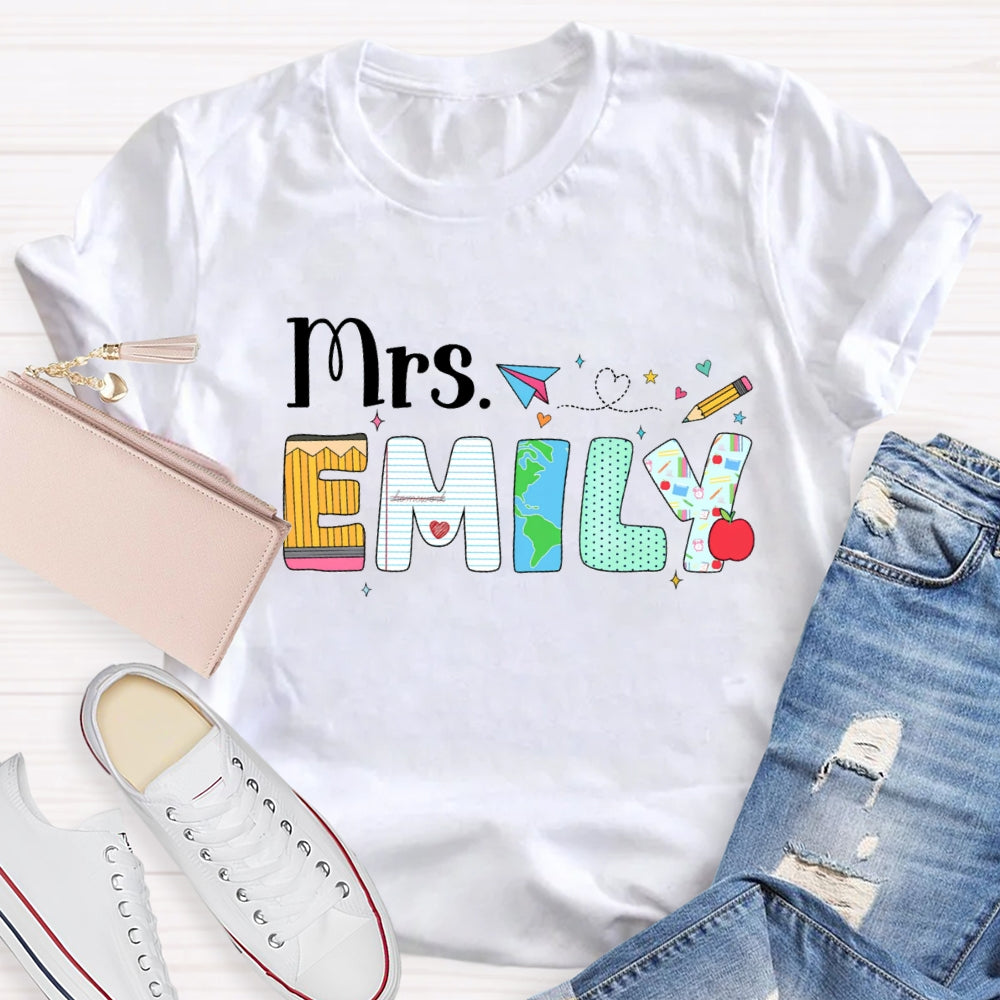 Personalized Name Back To School Emily T-shirt
