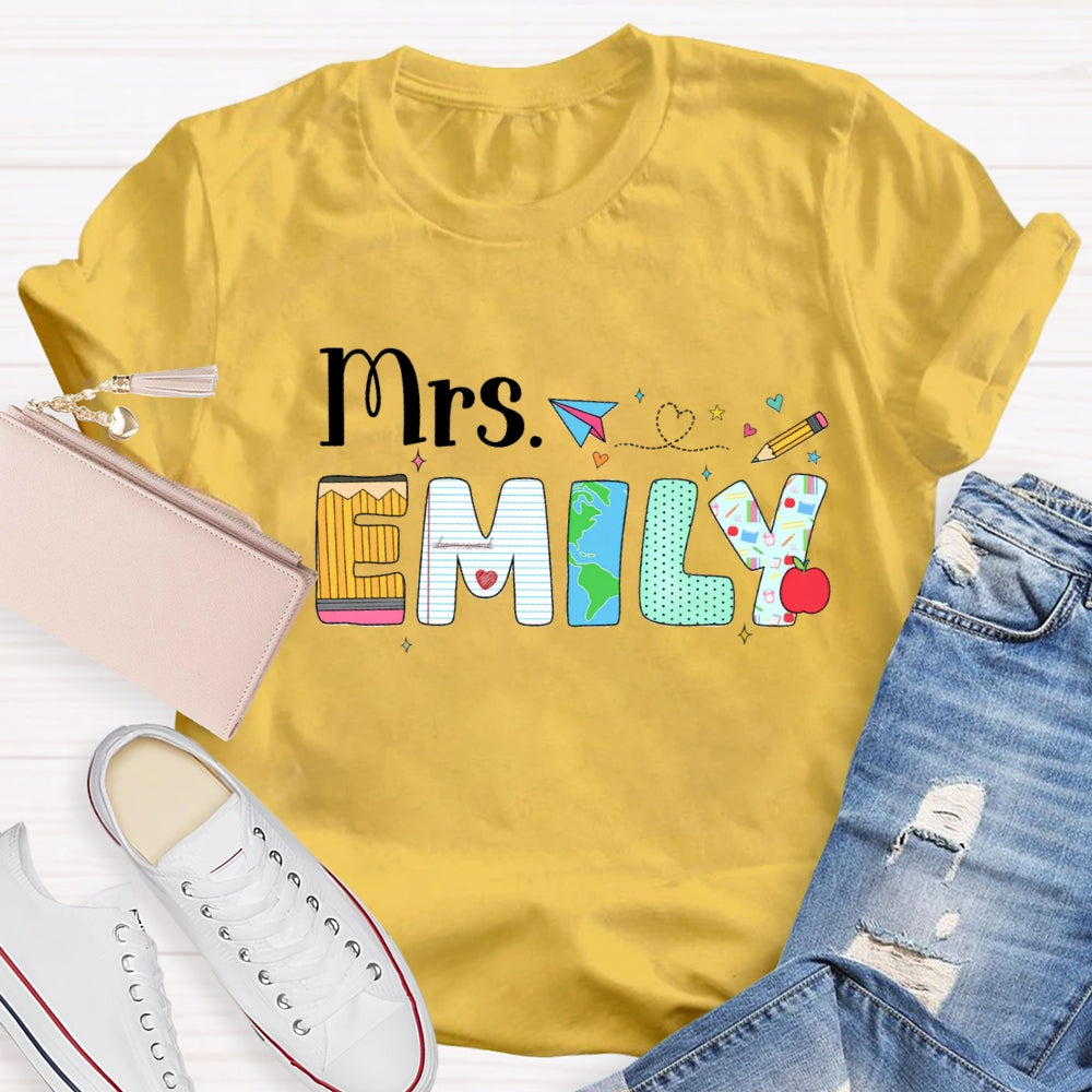 Personalized Name Back To School Emily T-shirt