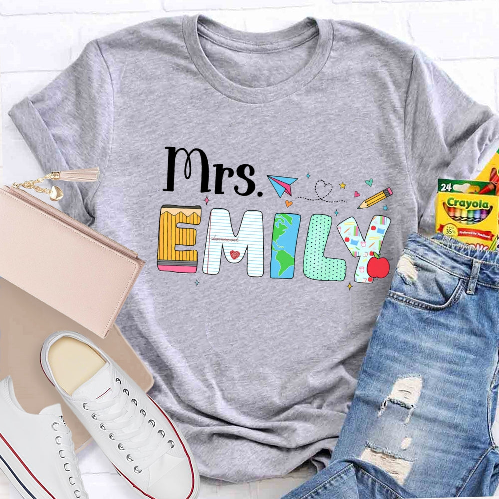 Personalized Name Back To School Emily T-shirt