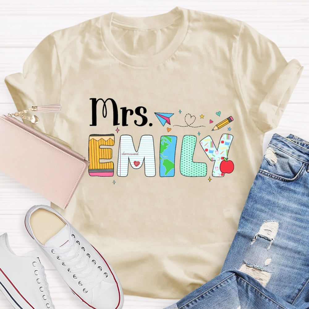 Personalized Name Back To School Emily T-shirt