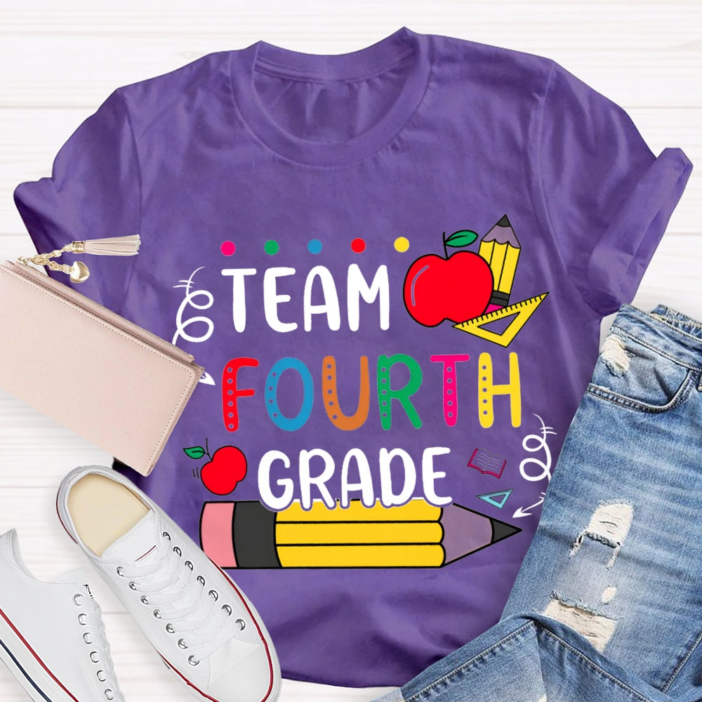 Personalized Grade Apple Pencil Ruler The Team T-shirt