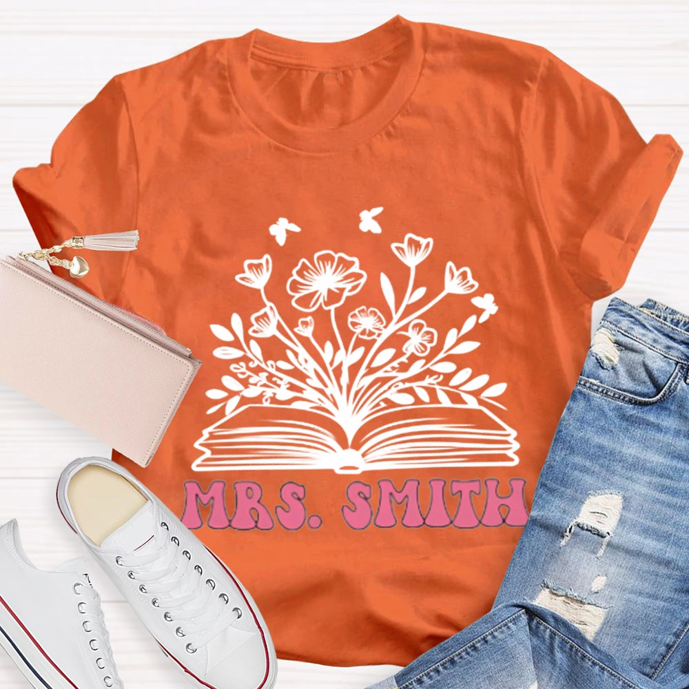 Personalized Name Reading Grows Flowers T-shirt