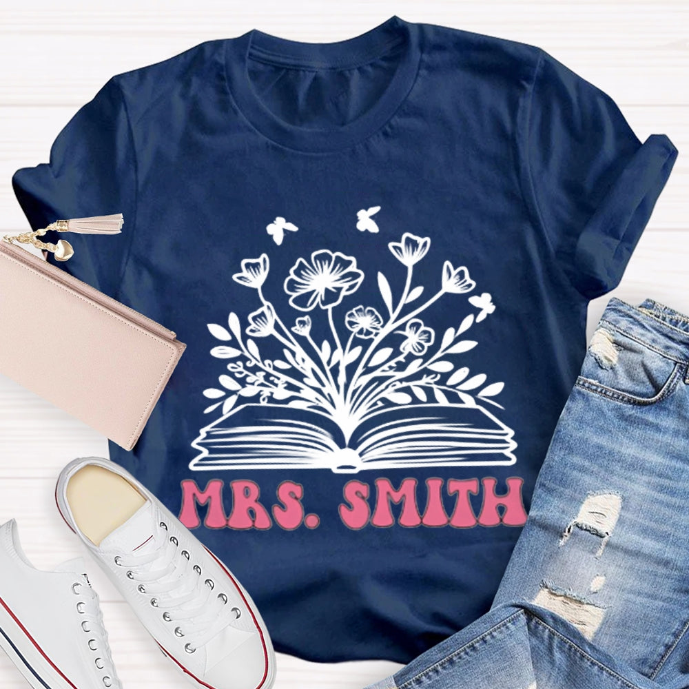Personalized Name Reading Grows Flowers T-shirt