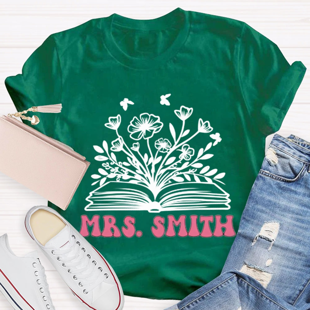 Personalized Name Reading Grows Flowers T-shirt
