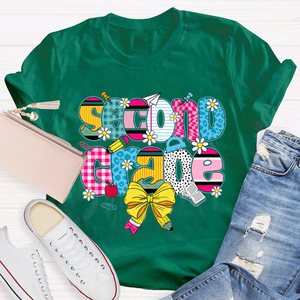 Personalized Name Yellow Bow And Daisies T-shirt