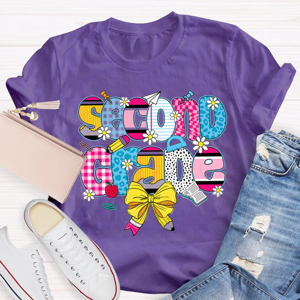 Personalized Name Yellow Bow And Daisies T-shirt