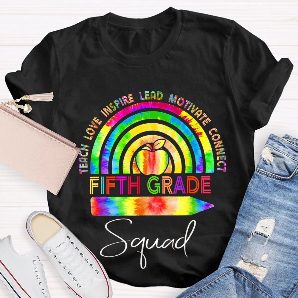 Personalized Grade Teach Love Inspire Lead Motivate Connect Squad T-shirt