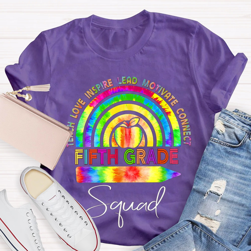 Personalized Grade Teach Love Inspire Lead Motivate Connect Squad T-shirt