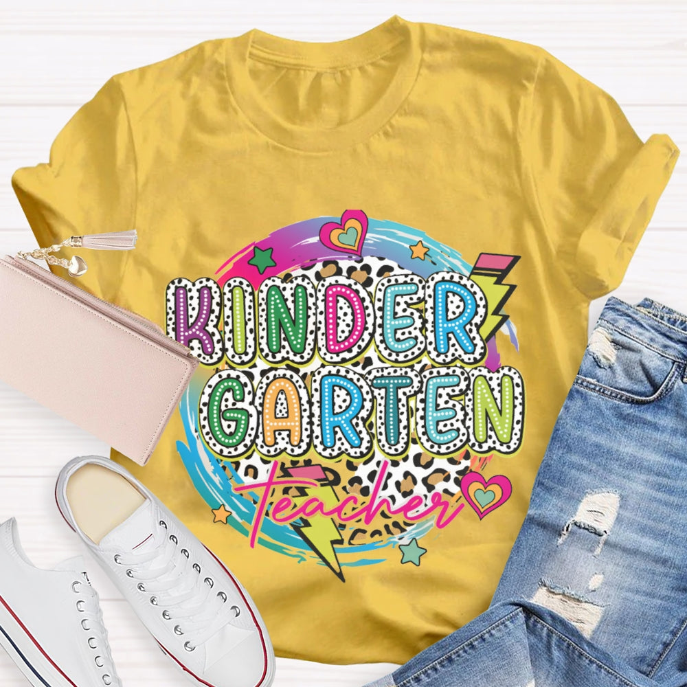 Personalized Grade Colorful Circle Teacher T-shirt