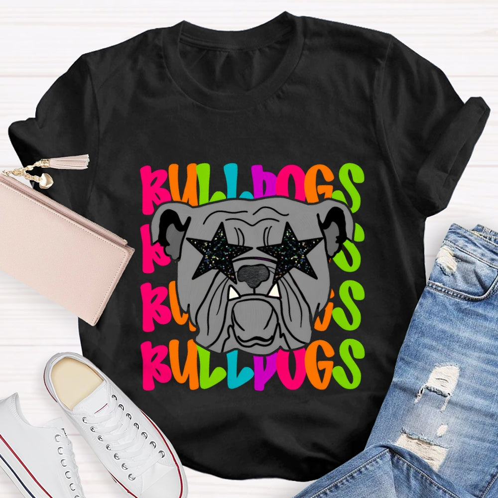 Personalized Mascot Star Glasses Teacher T-Shirt