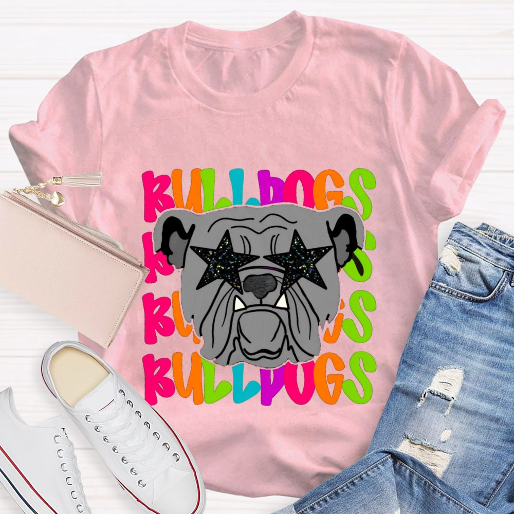 Personalized Mascot Star Glasses Teacher T-Shirt