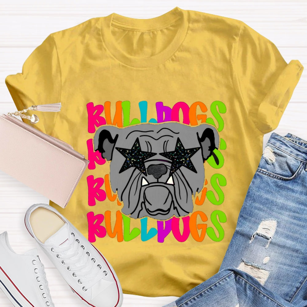 Personalized Mascot Star Glasses Teacher T-Shirt