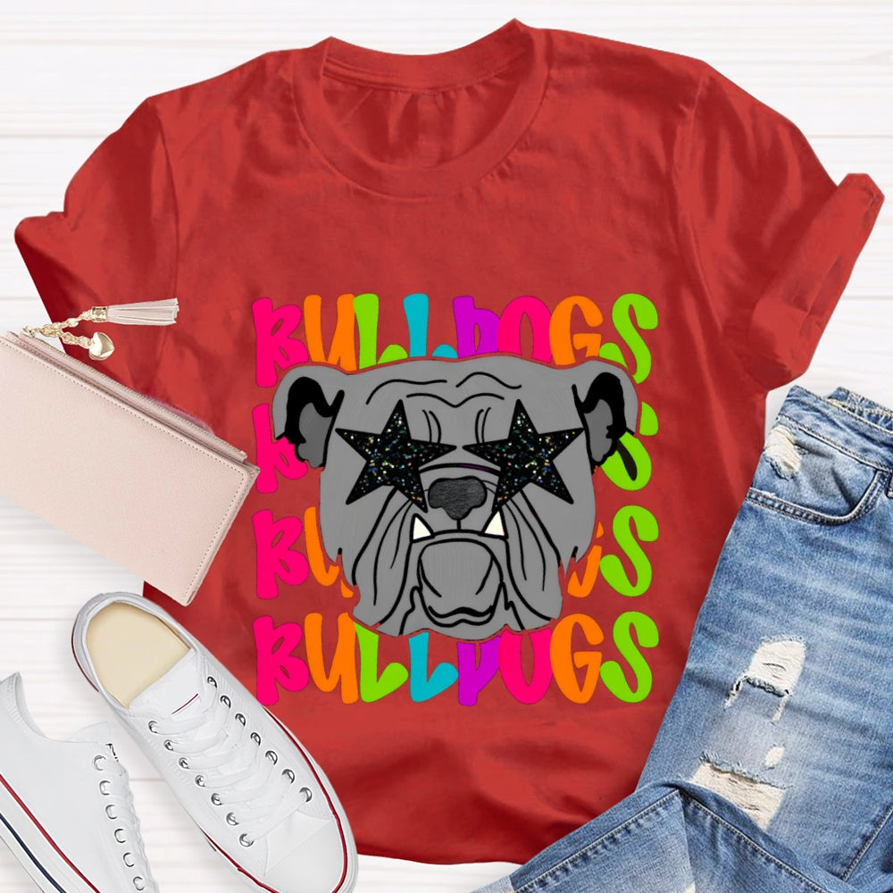 Personalized Mascot Star Glasses Teacher T-Shirt