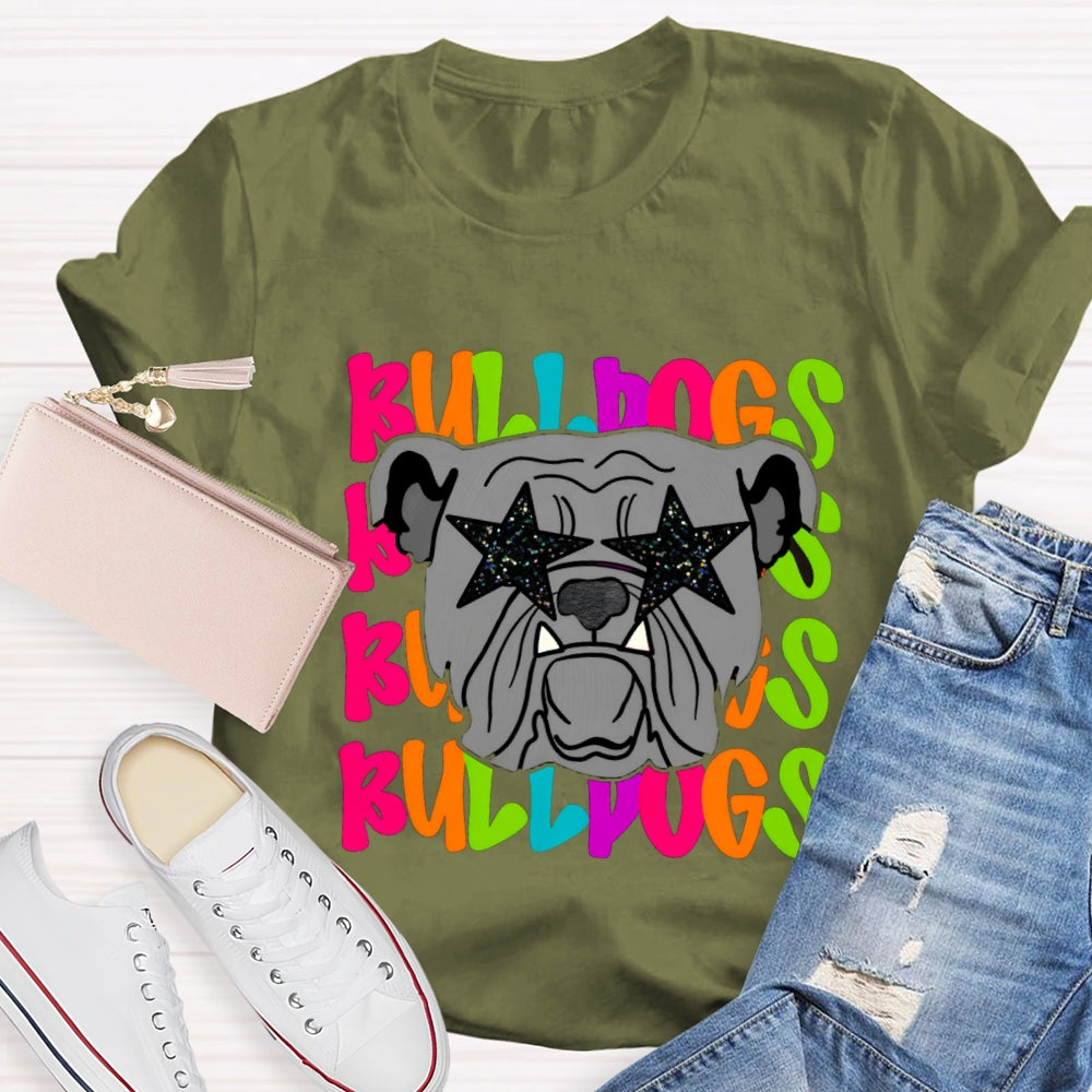 Personalized Mascot Star Glasses Teacher T-Shirt