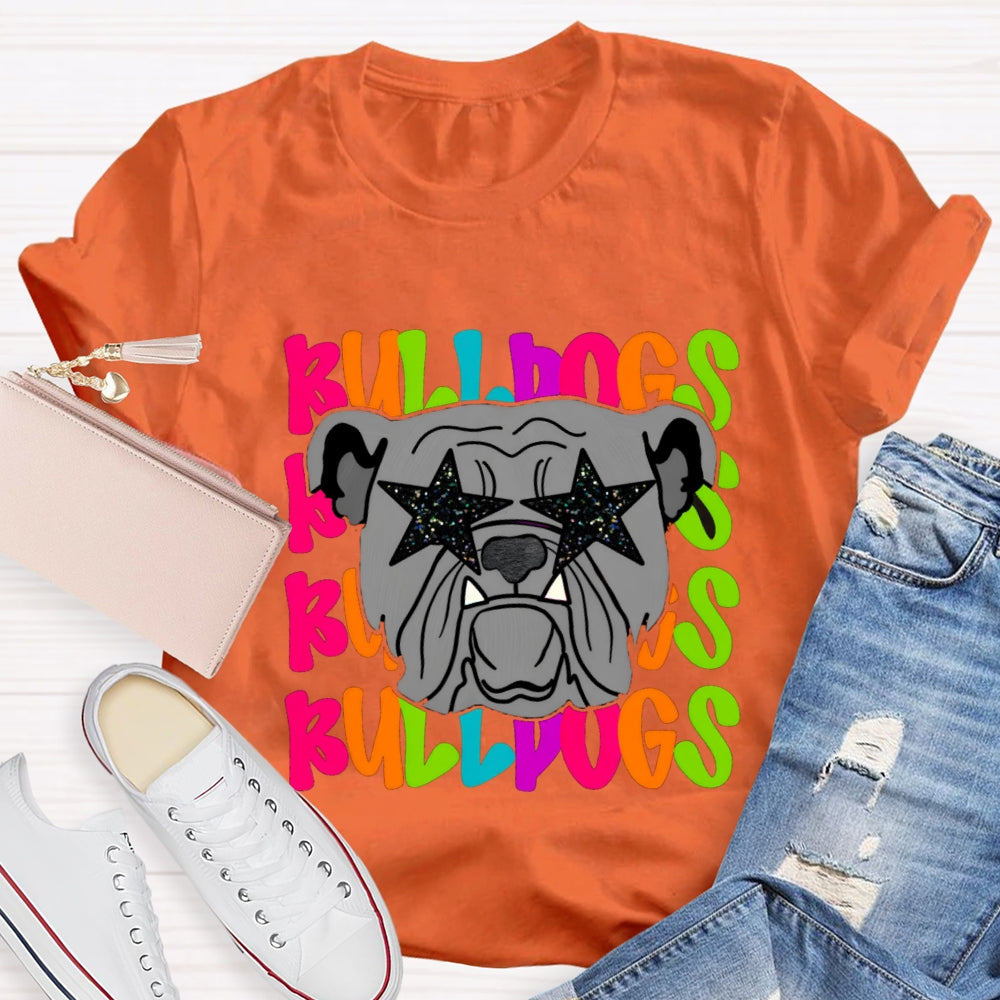 Personalized Mascot Star Glasses Teacher T-Shirt