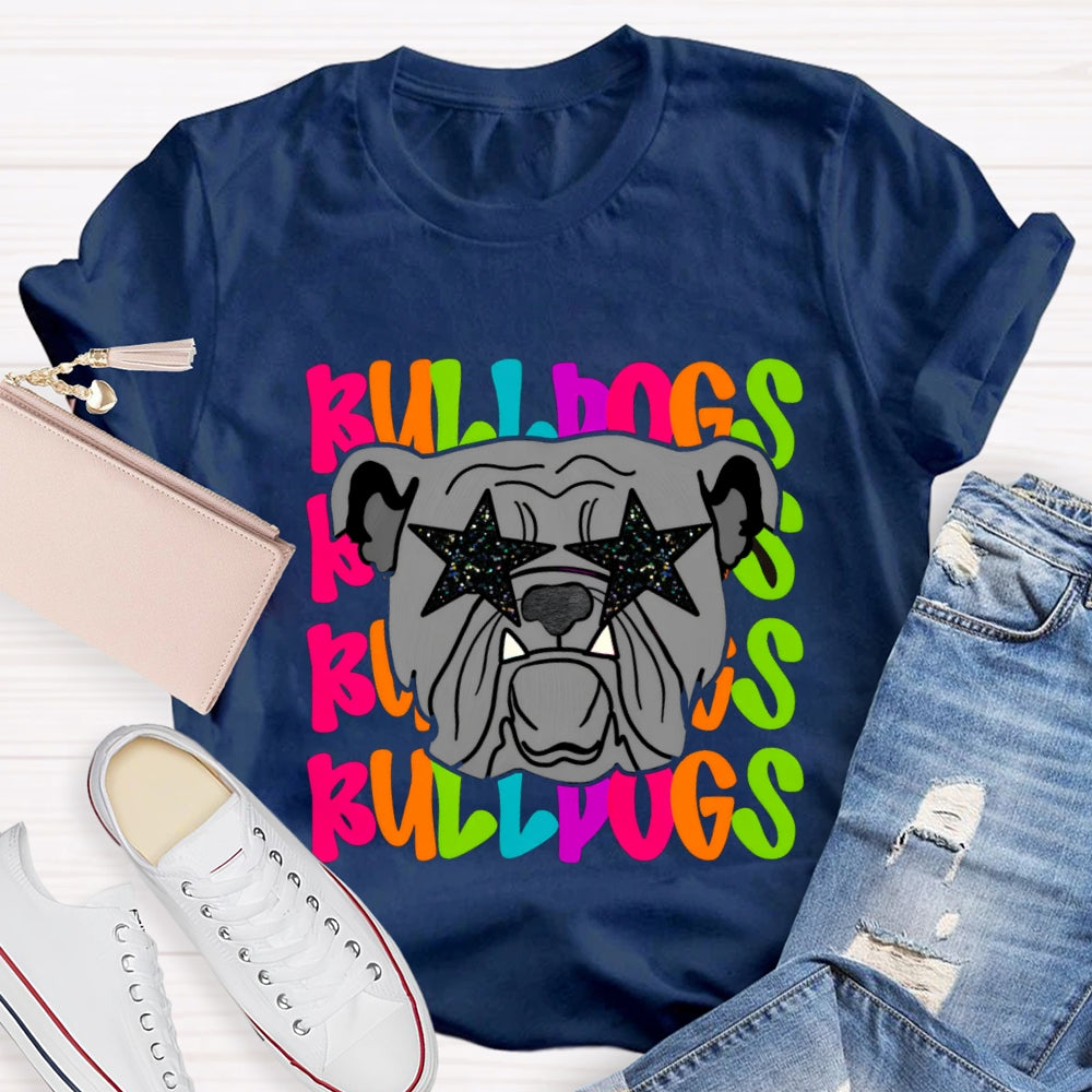 Personalized Mascot Star Glasses Teacher T-Shirt
