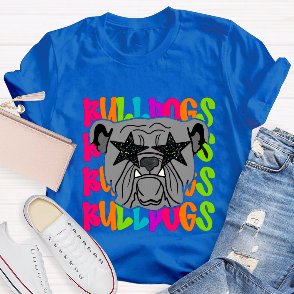 Personalized Mascot Star Glasses Teacher T-Shirt