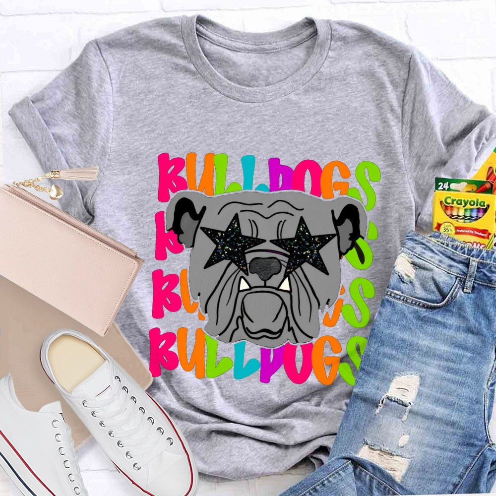Personalized Mascot Star Glasses Teacher T-Shirt