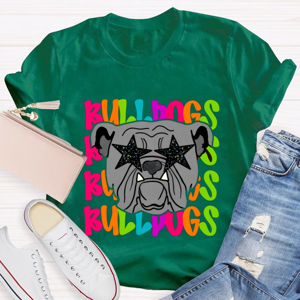 Personalized Mascot Star Glasses Teacher T-Shirt