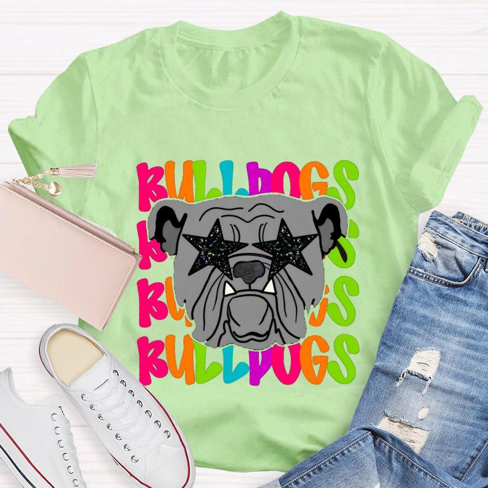 Personalized Mascot Star Glasses Teacher T-Shirt