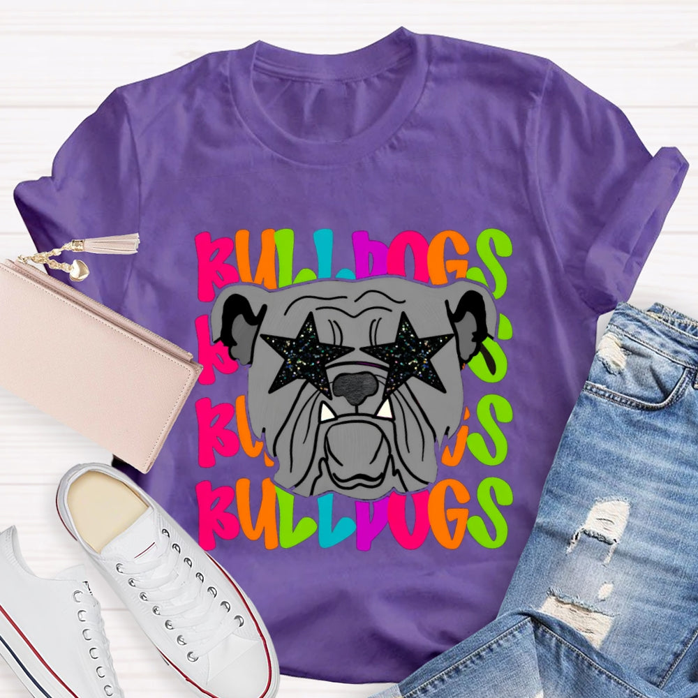 Personalized Mascot Star Glasses Teacher T-Shirt