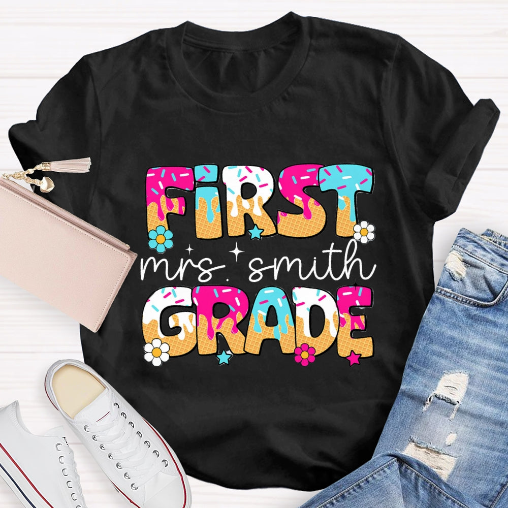 Personalized Grade Ice Teacher Back To School T-Shirt