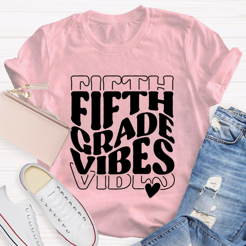 Personalized Grade Vibes Little Peach Heart T-shirt