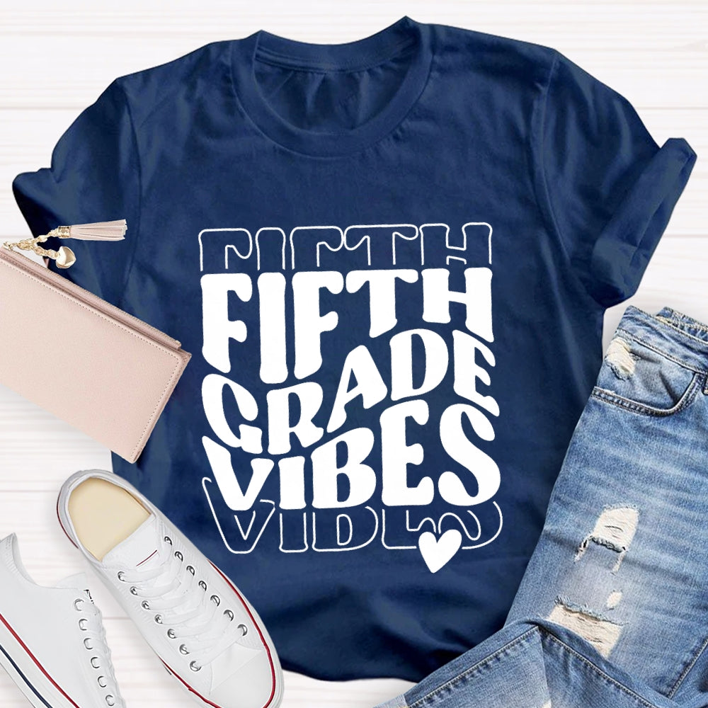 Personalized Grade Vibes Little Peach Heart T-shirt