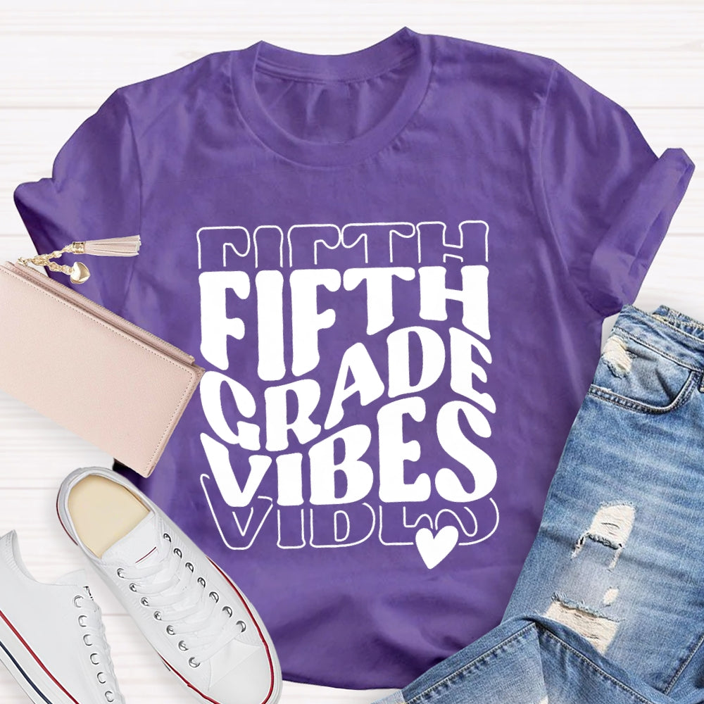 Personalized Grade Vibes Little Peach Heart T-shirt
