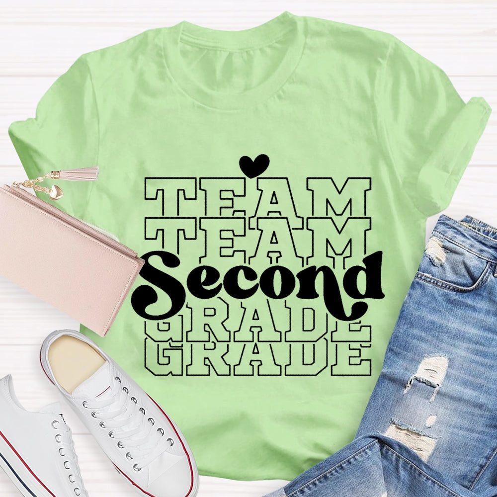 Personalized Grade Second Grade Team Teacher T-shirt