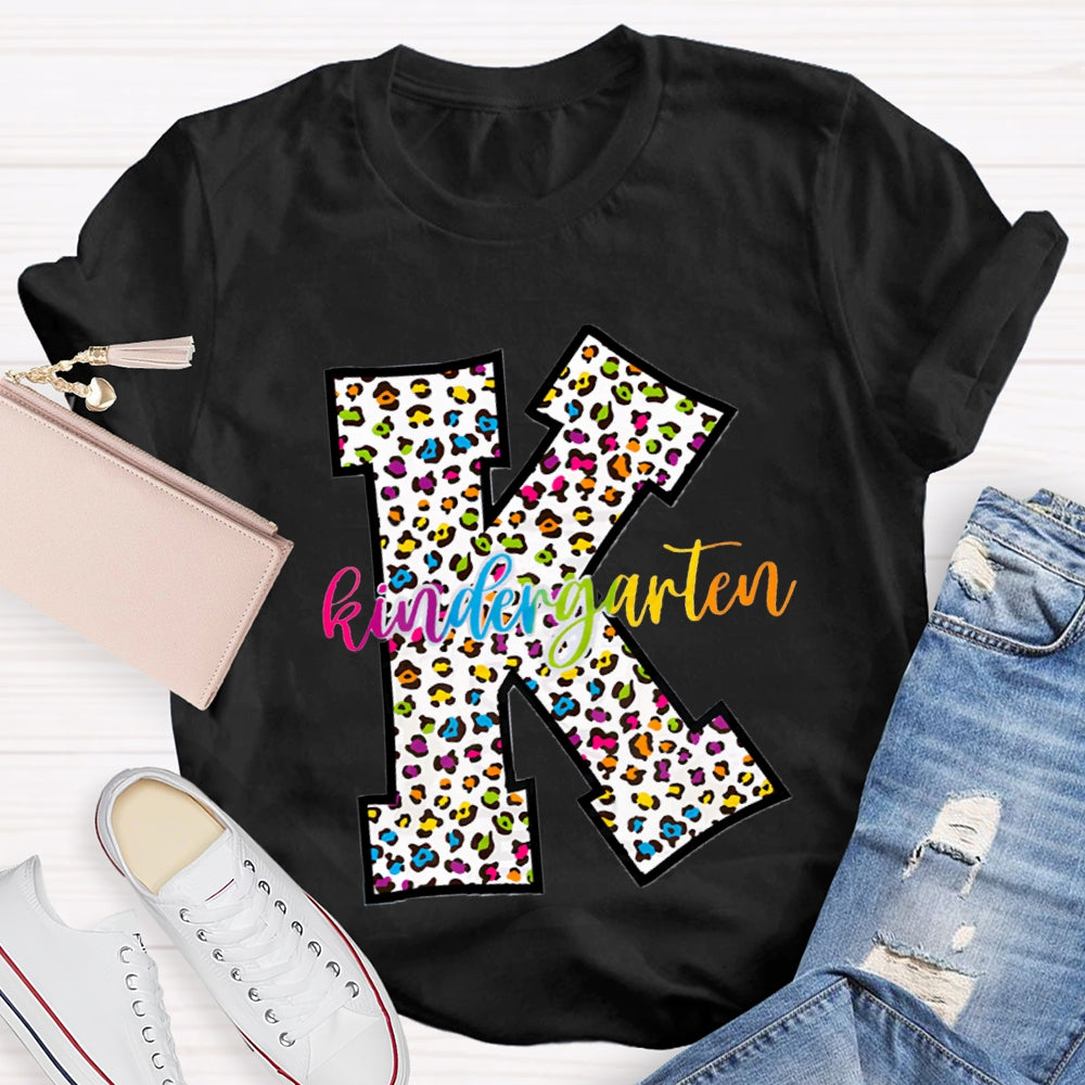 Personalized Grade Leopard Design Teacher T-Shirt