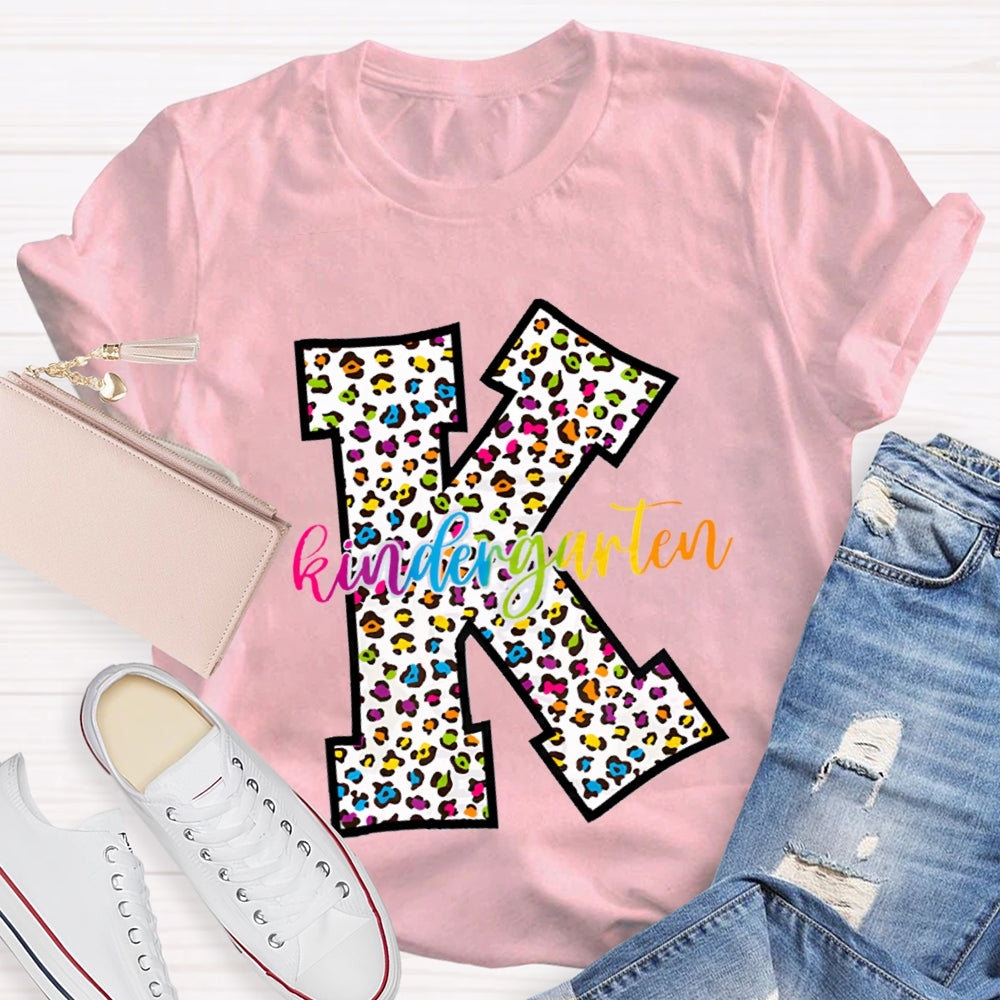 Personalized Grade Leopard Design Teacher T-Shirt