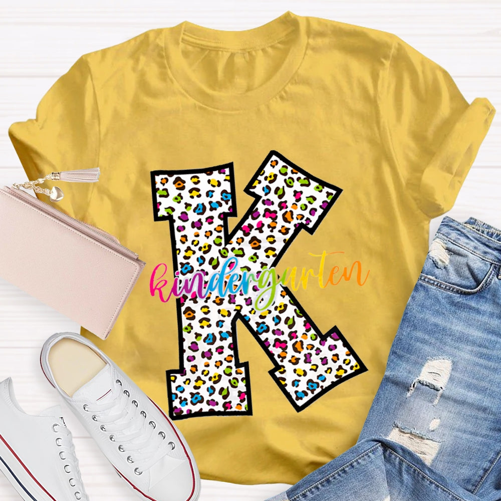 Personalized Grade Leopard Design Teacher T-Shirt