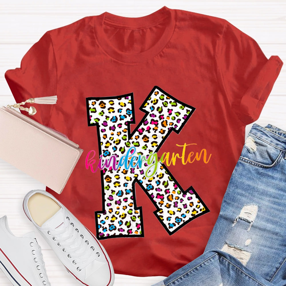 Personalized Grade Leopard Design Teacher T-Shirt