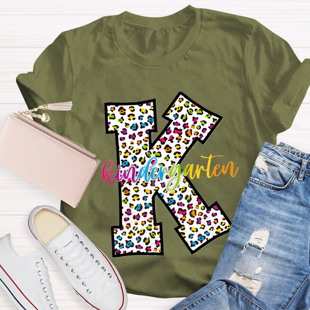 Personalized Grade Leopard Design Teacher T-Shirt