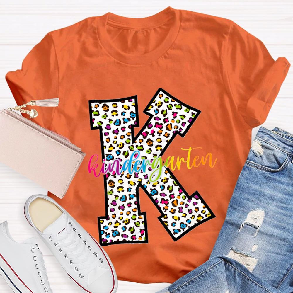 Personalized Grade Leopard Design Teacher T-Shirt