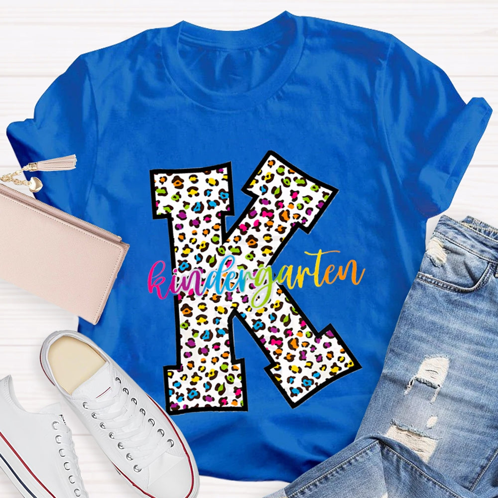 Personalized Grade Leopard Design Teacher T-Shirt
