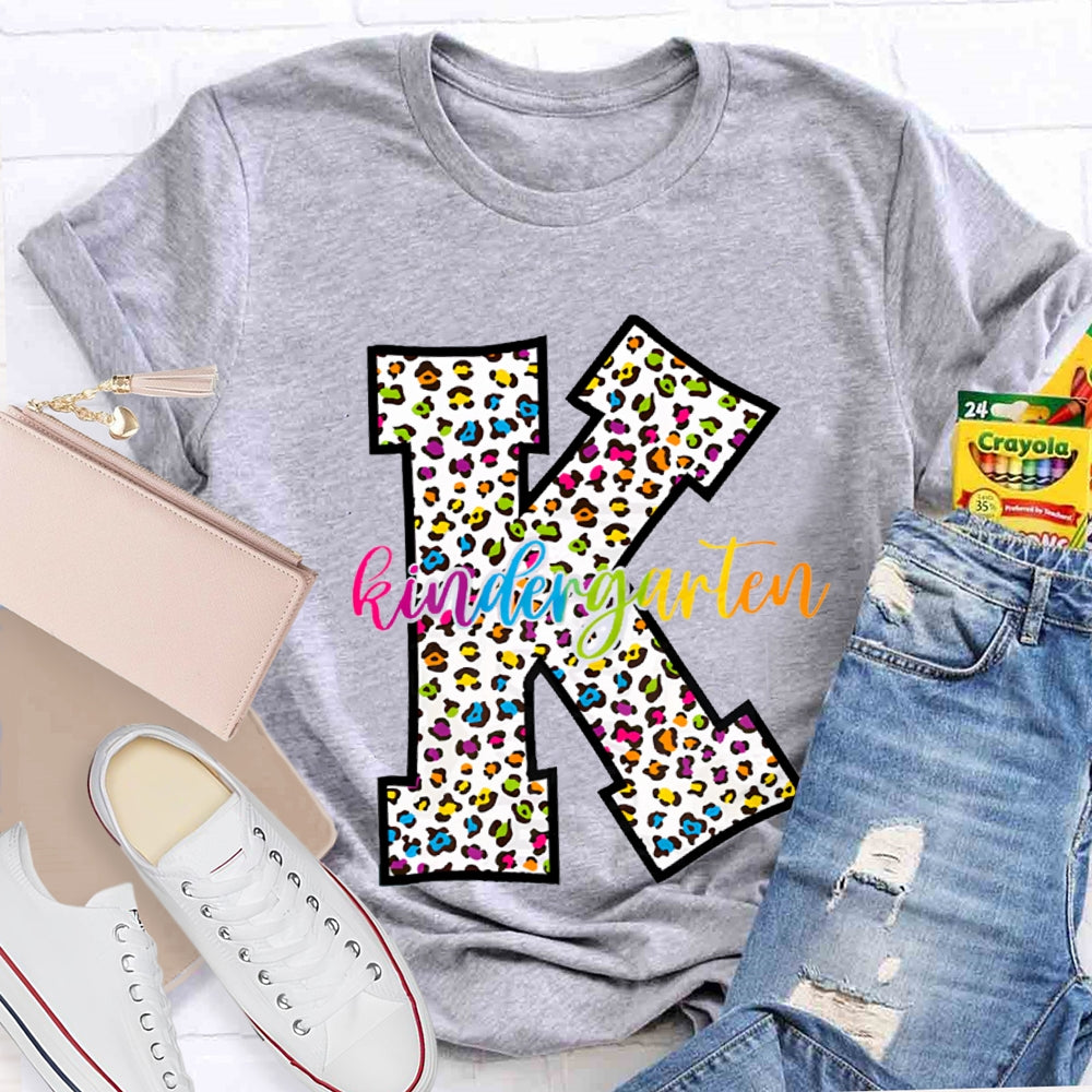 Personalized Grade Leopard Design Teacher T-Shirt
