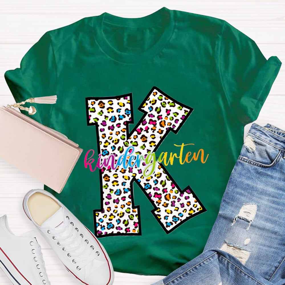 Personalized Grade Leopard Design Teacher T-Shirt