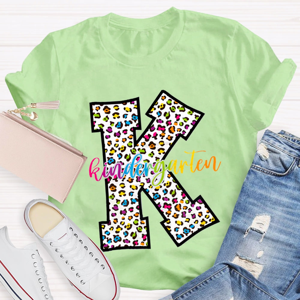 Personalized Grade Leopard Design Teacher T-Shirt