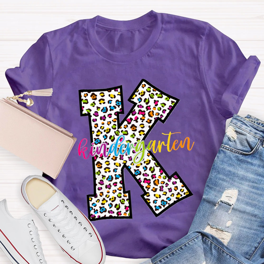 Personalized Grade Leopard Design Teacher T-Shirt