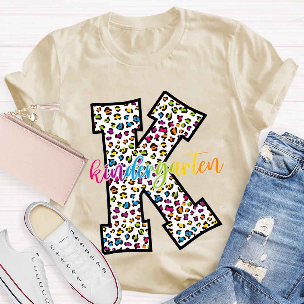 Personalized Grade Leopard Design Teacher T-Shirt