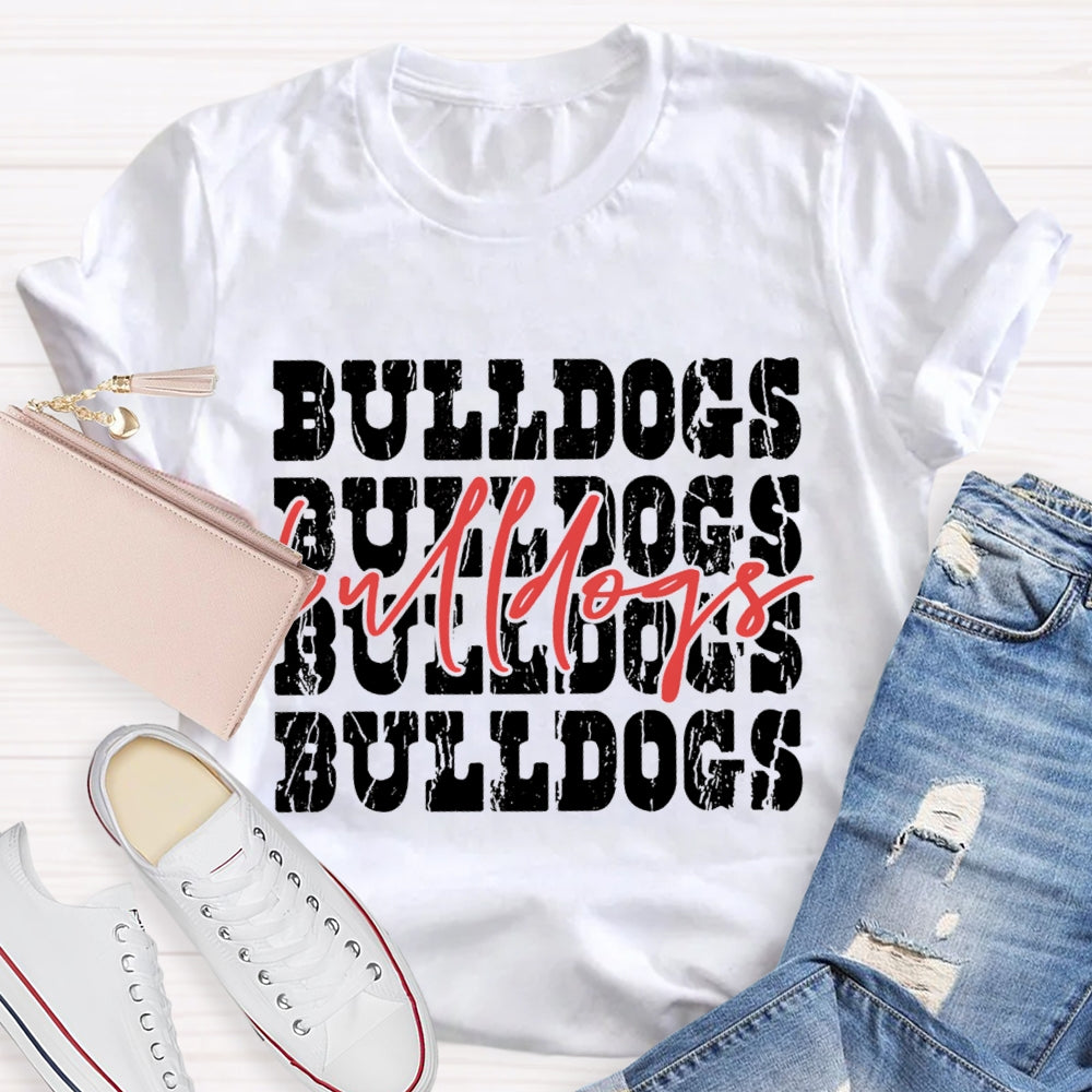 Personalized School Mascot Red Bulldogs T-shirt
