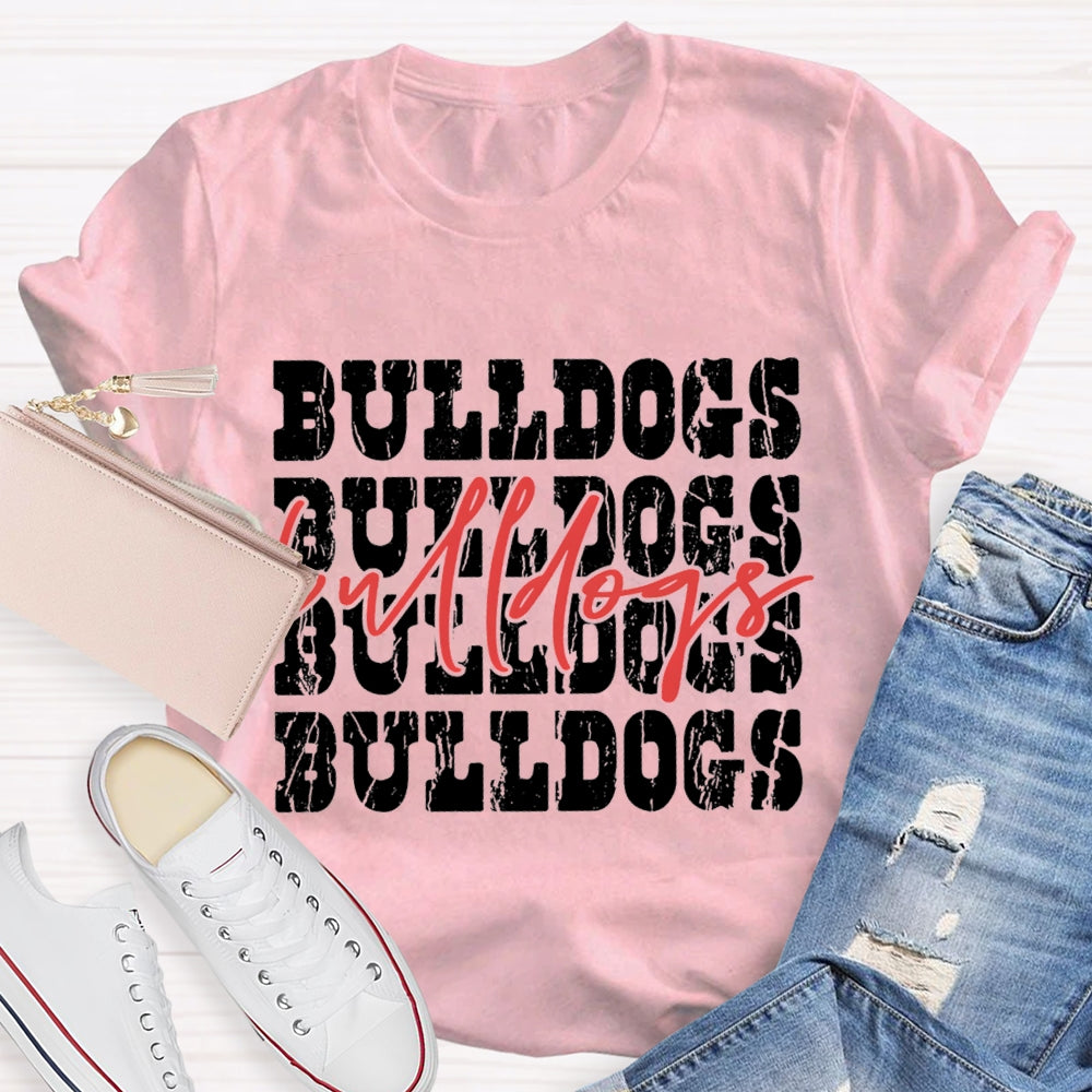 Personalized School Mascot Red Bulldogs T-shirt