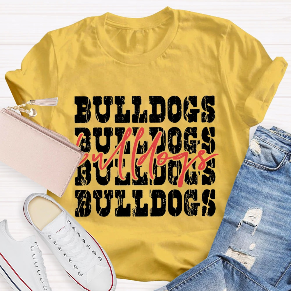 Personalized School Mascot Red Bulldogs T-shirt