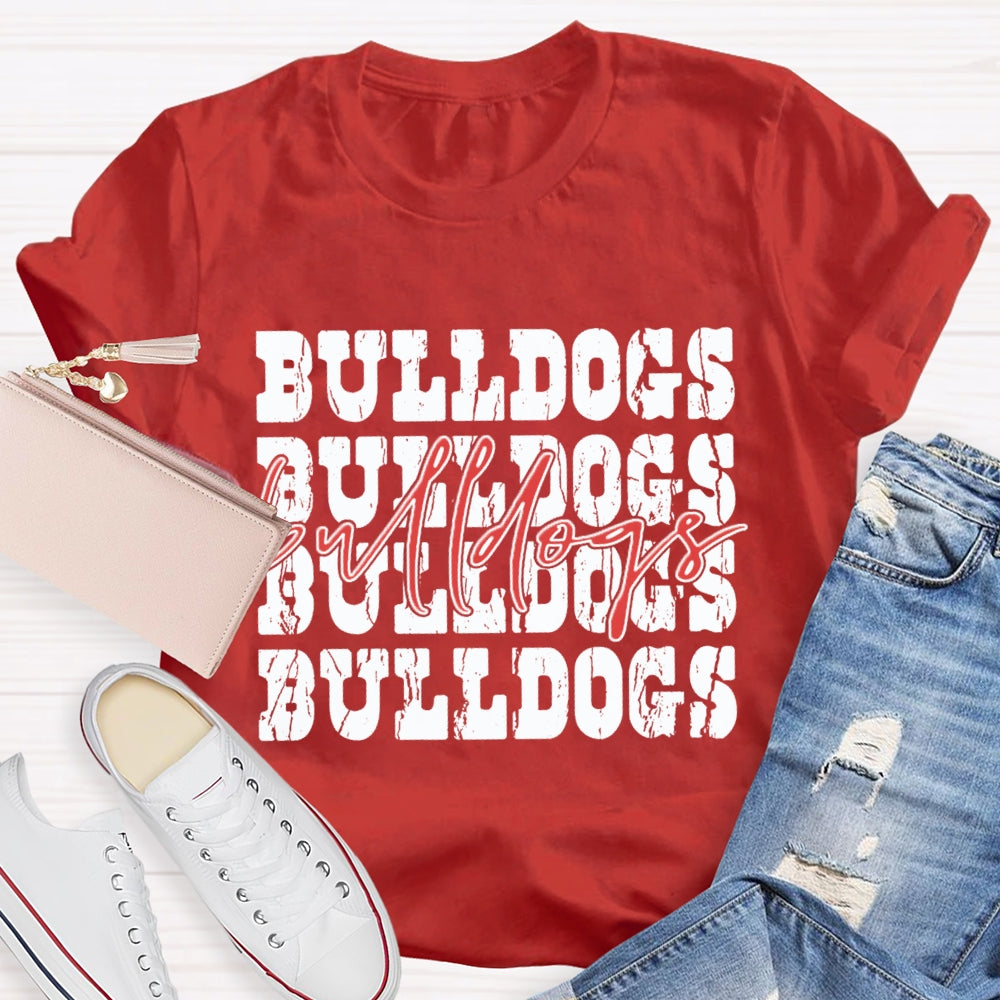 Personalized School Mascot Red Bulldogs T-shirt
