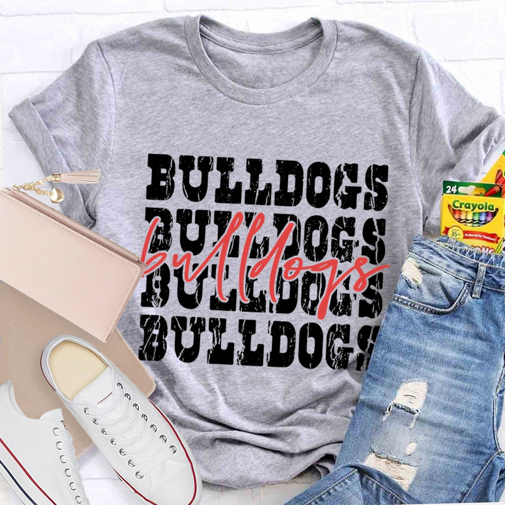 Personalized School Mascot Red Bulldogs T-shirt